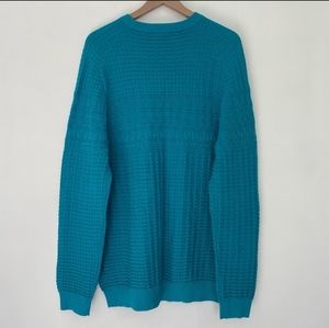 Hugo Boss Size XL Turq Aqua Regular Fit Crewneck Knitted Structure Top